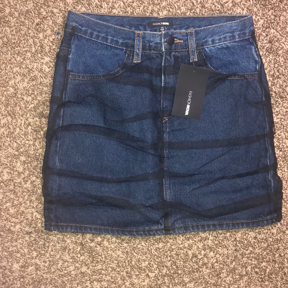 Fashion nova jean skirt
